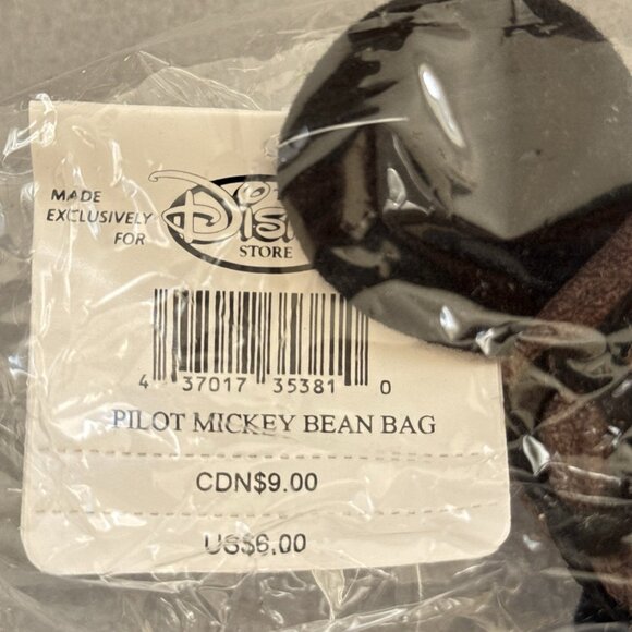 Pilot Mickey Mouse The Disney Store Bean Bag 8" Plush Stuffed Toy In Costume - Picture 5 of 5